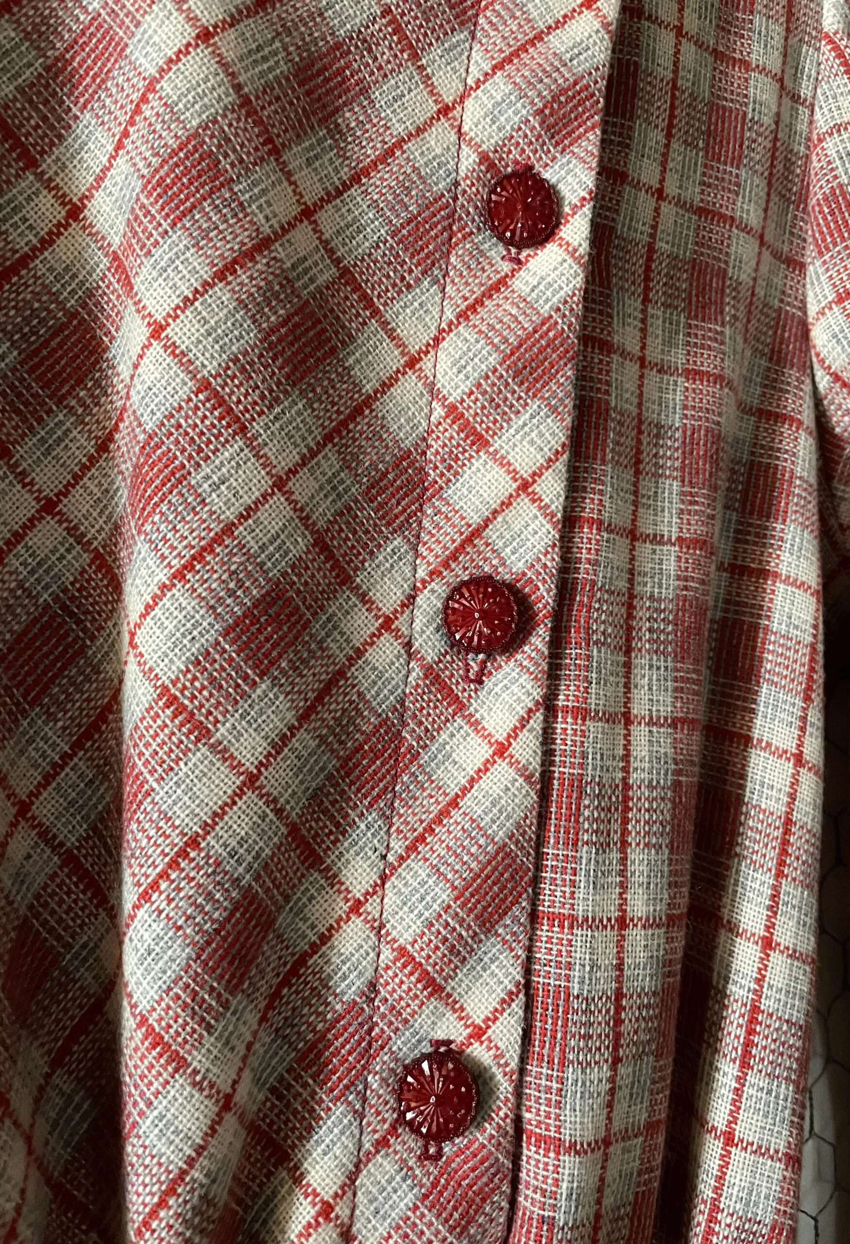 Abito quadrettoni misto lana vintage anni ’70