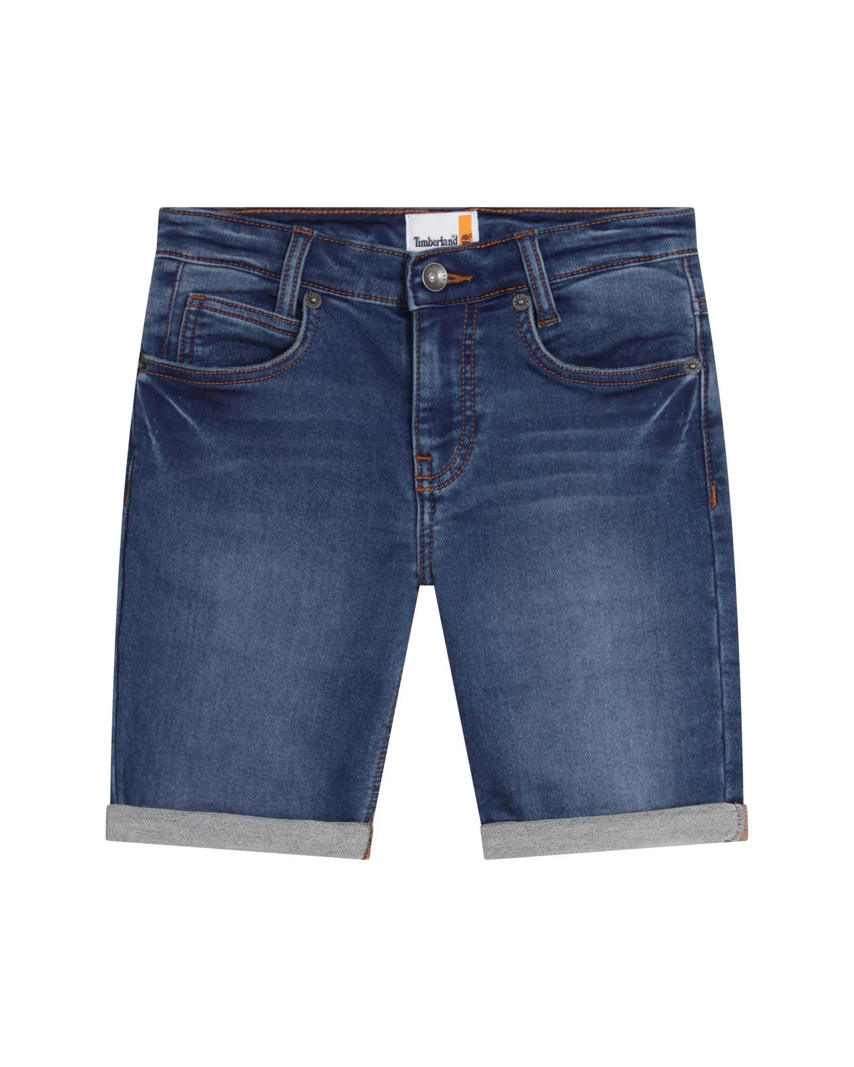 Bermuda in cotone stretch lavaggio scuro stone washed 6-12 anni