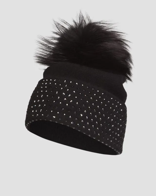 Berretto nero in cashmere da donna William Sharp