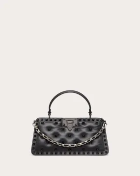 BORSA A MANO ROCKSTUD IN NAPPA IMBOTTITA