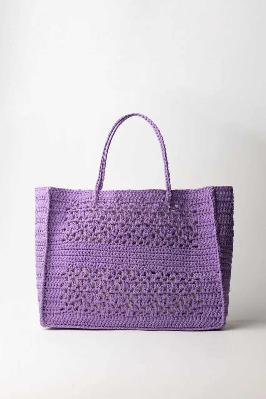 Borsa crochet con logo a contrasto GIACINTO