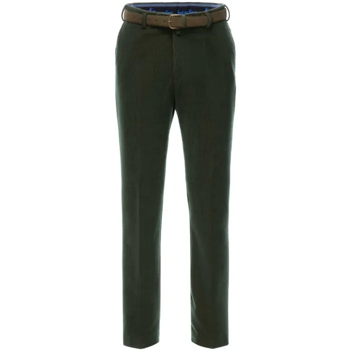 Henk ter Horst pantaloni Trelana in lana elasticizzata a coste Verde scuro