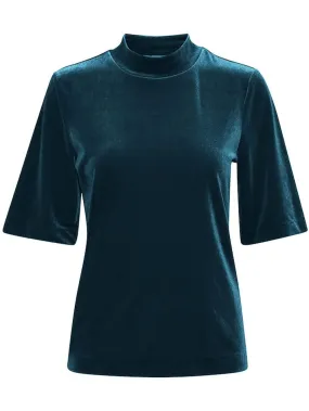 Maglietta donna in velluto blu