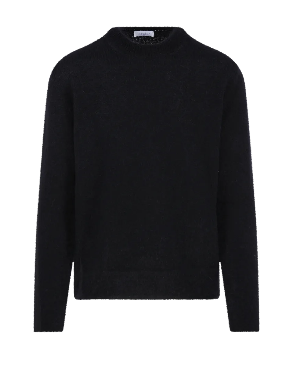 MEN OFF-WHITE BLACK MOHAIR ARROW KNIT CREWNECK