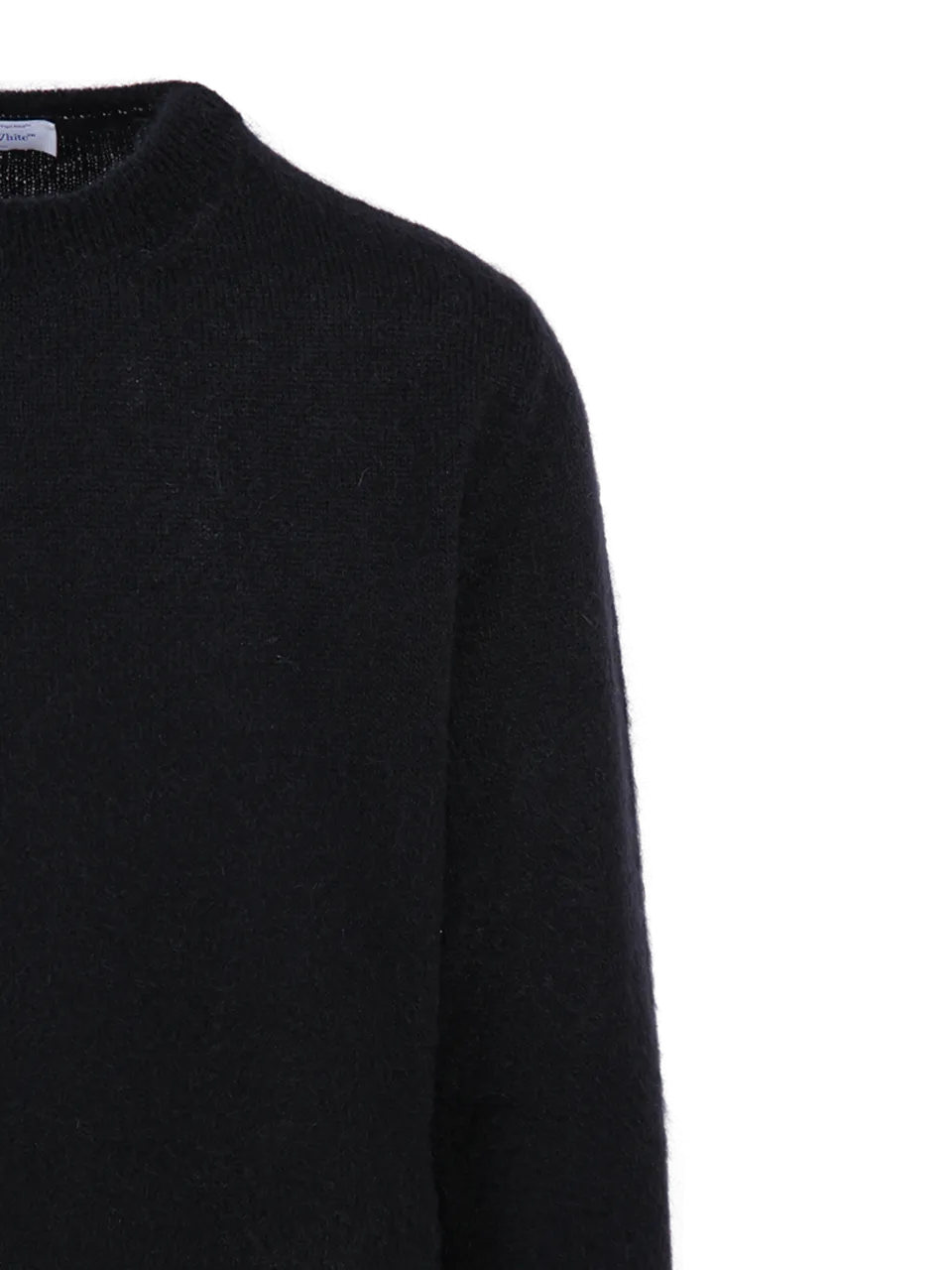 MEN OFF-WHITE BLACK MOHAIR ARROW KNIT CREWNECK