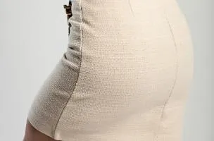 Minigonna in tweed, beige