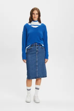 Pullover a V in misto lana