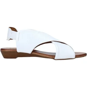 SANDALI IN PELLE BIANCA TACCO BASSO