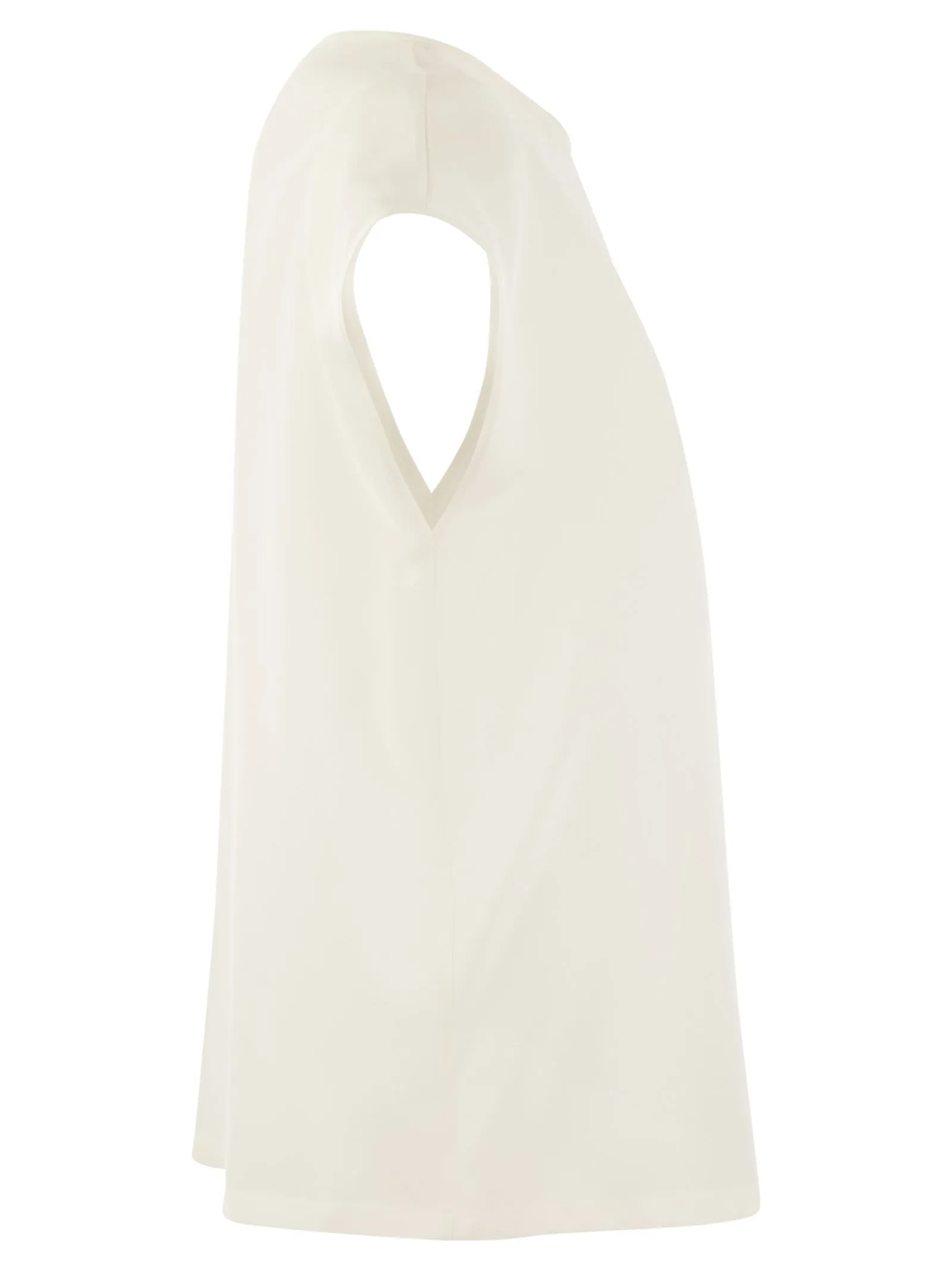 Top in crepe de chine con taschino di paillettes
